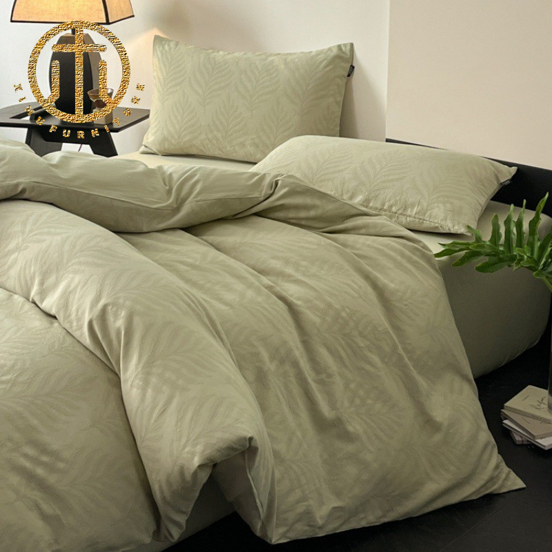 Washed Pure Cotton Quilt Coverlet Sheet and Fitted Sheet Bedding Set