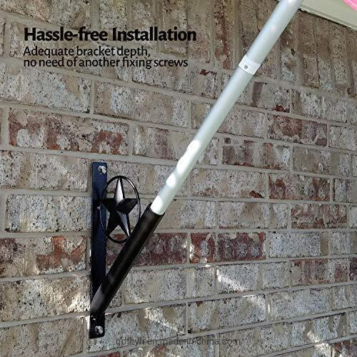 Heavy Duty Iron Star Flag Pole Holder - Wrought Iron Flag Pole Bracket From Professional Fabrication Factory