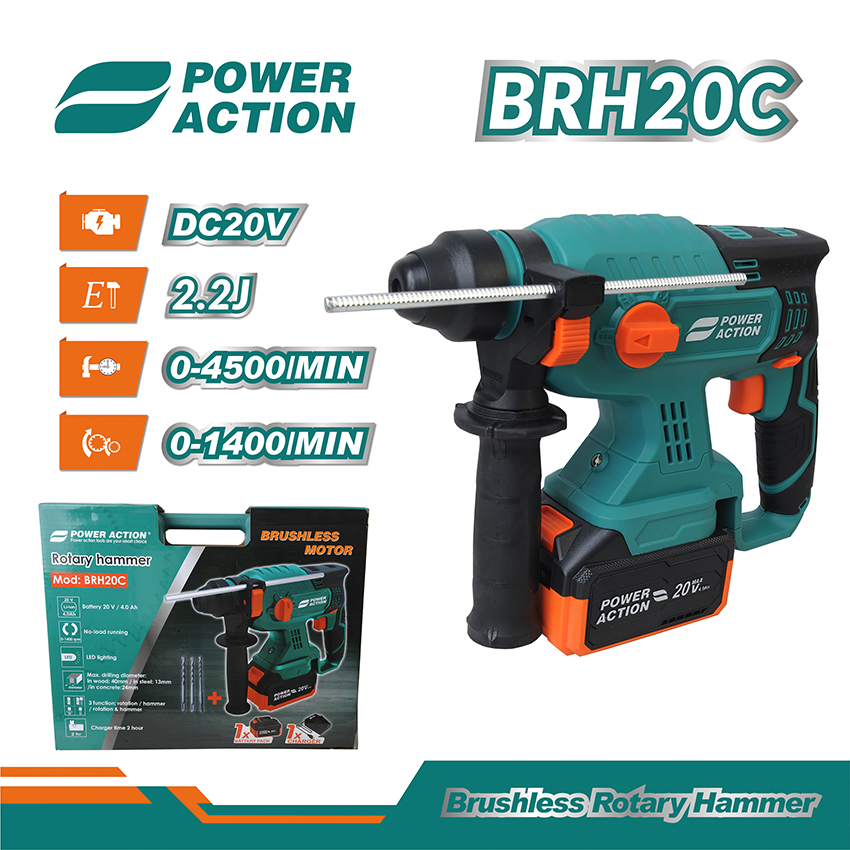 20V Portable Electric SDS Plus Cordless Breaker Demolition Jack Rotary Hammer