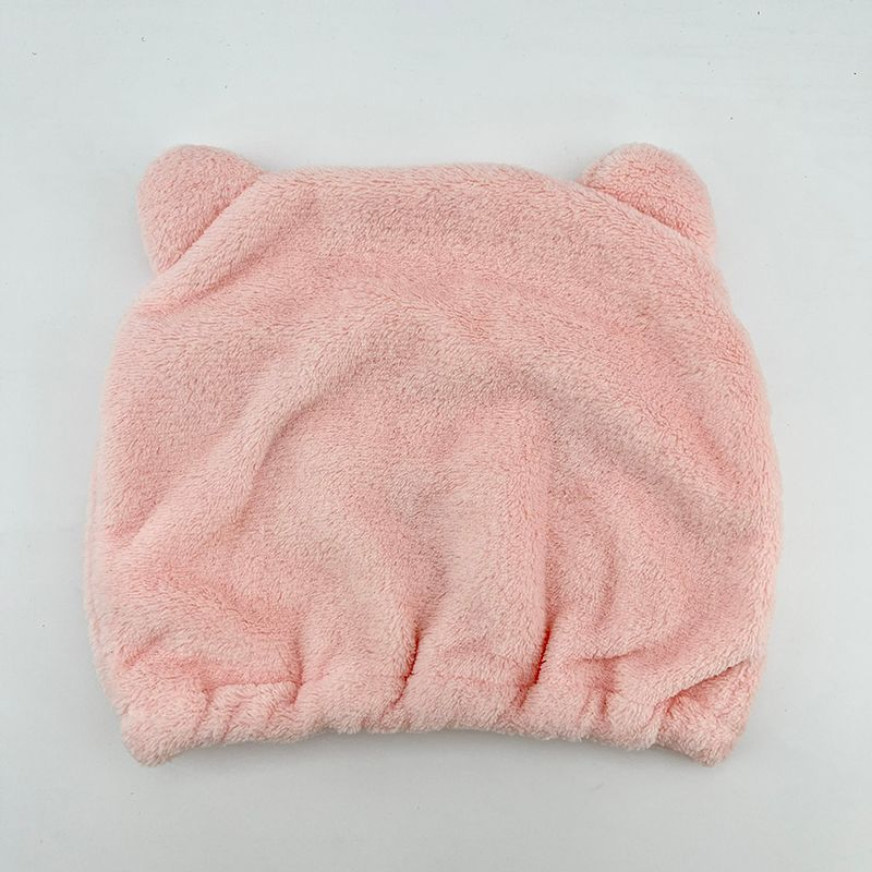 Custom Cute Pink Polyester Reusable Elastic Bath Hair Shower Cap for Women