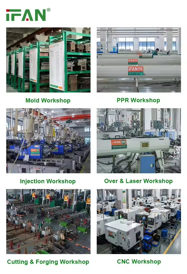 Ifan Free Sample ISO Plastic PPR Plumbing Plomberie Materials Full Size Style Elbow Union PPR Water Pipes Fitting PPR Fitting