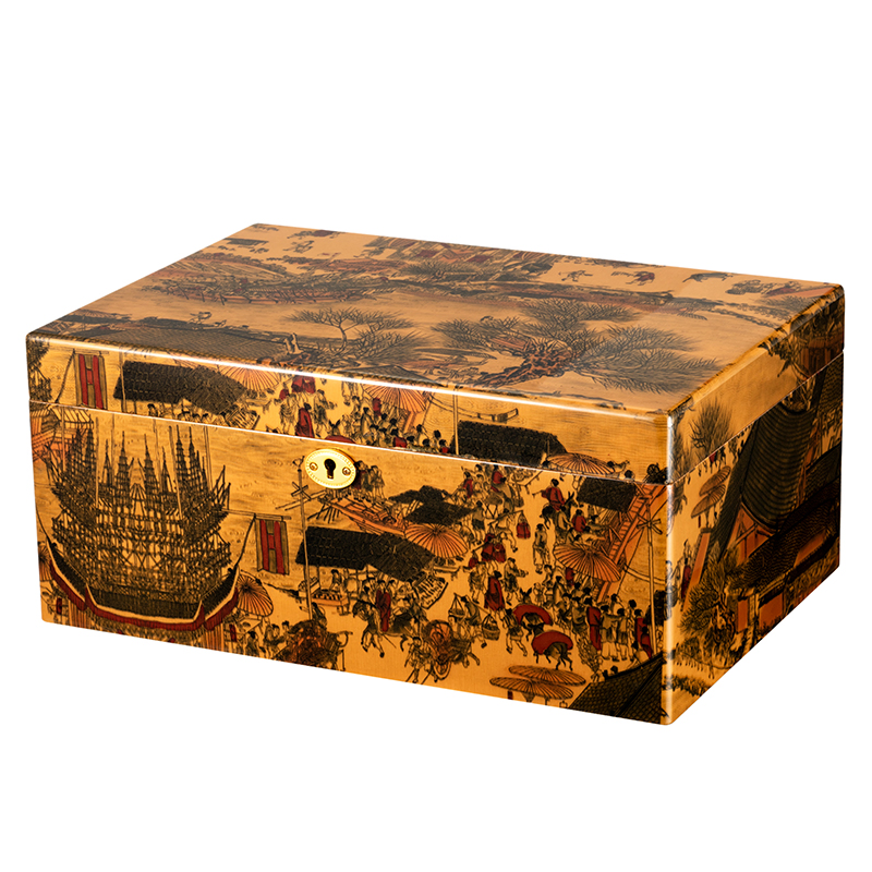 Wholesale Guangzhou Luxury Cigar Box Brown Wooden Cigar Box Save Cigar Cabinet Eco-Friendly 3-5days Lacquer Wooden