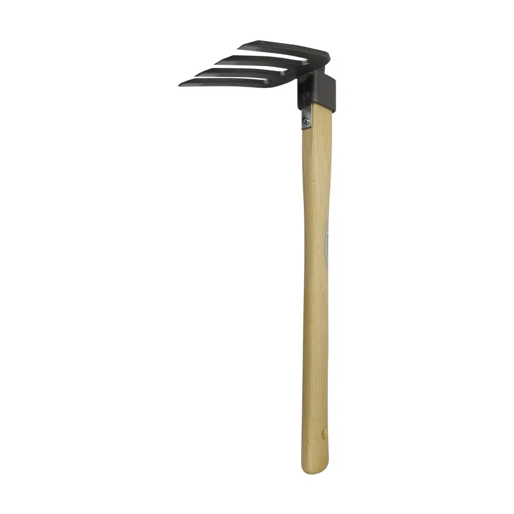Simple Convenient Operation Garden Lawn Wood Handle Garden Rake Mini Steel Rake