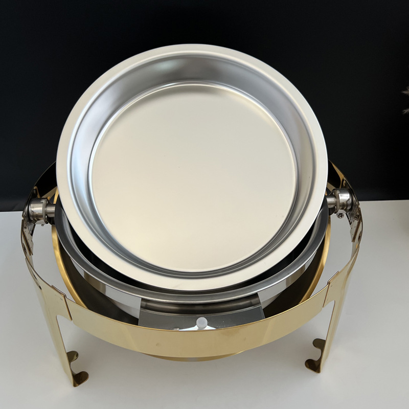 Best Selling Catering Golden Buffet Chafing Dish Set Exporters Glass Lid Food Warmer for Sale