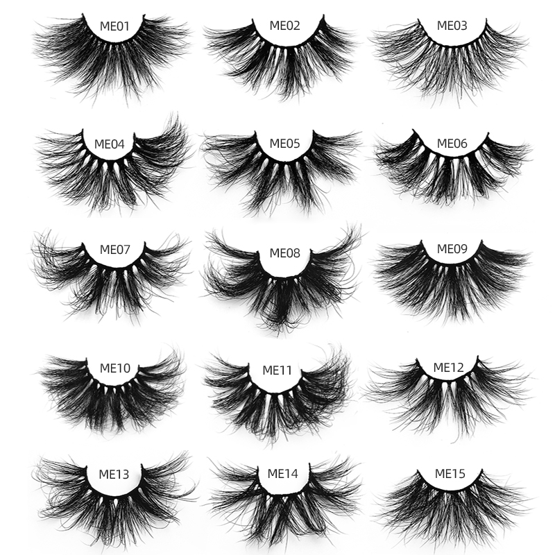 Wholesale Mascara Brush 5D Mink Eyelashes 25mm Lashes Pink Glitter Custom Box