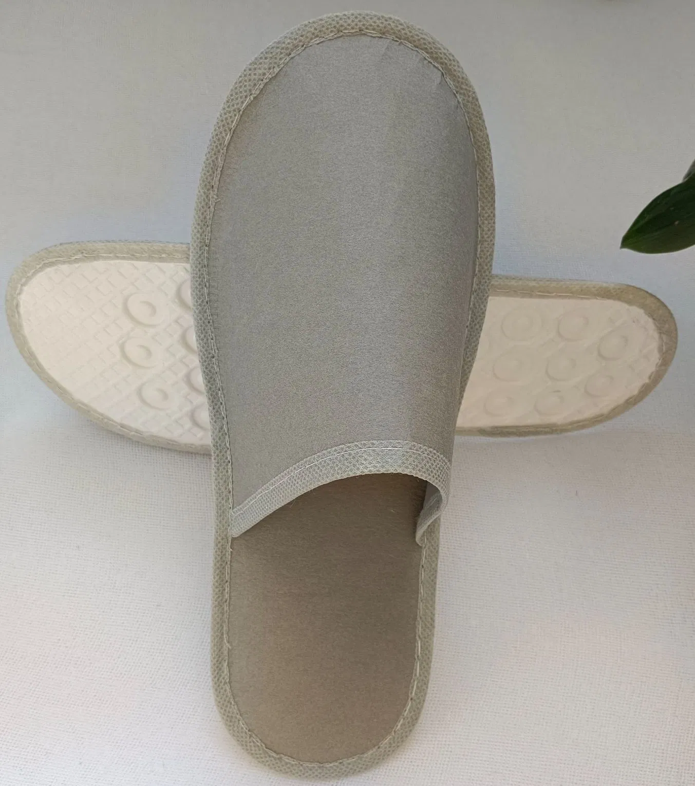 Cheap Degradable Paper Slippers with Pulp Sole Cork Sole Sucrose Sole with Degradable Paper Fabric Disposable Slipper