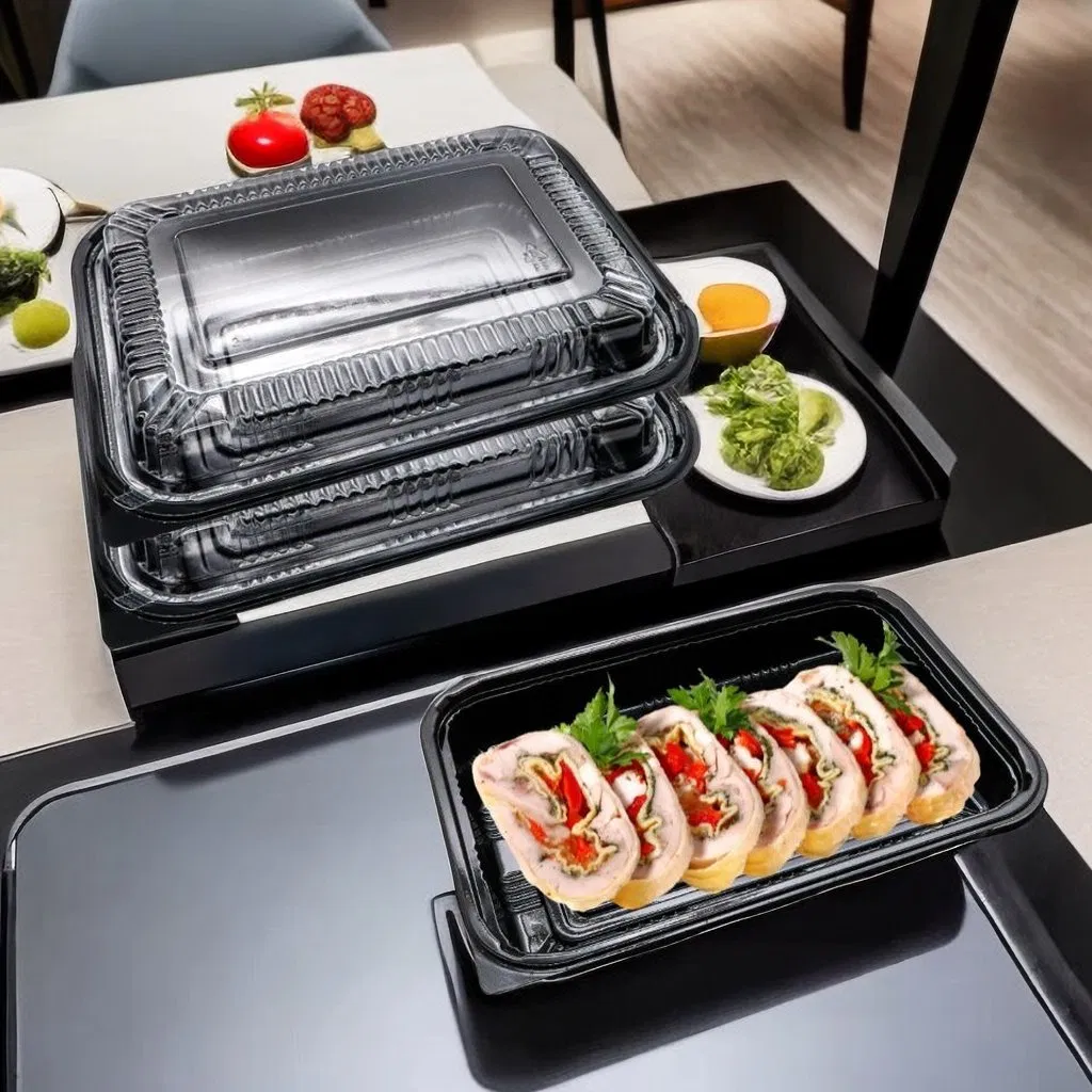 Disposable Bento Box Rectangular Take Away Plastic Food Packaging Lunch Box
