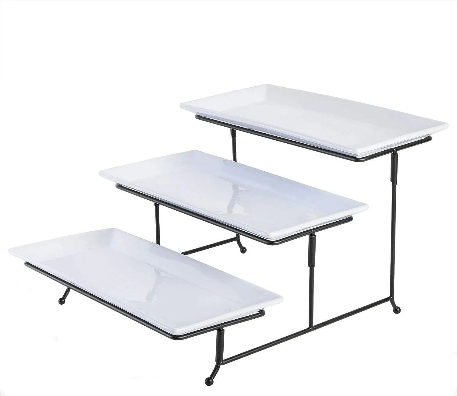 Party Decoration 3-Layer Rectangular Plate Dessert Display Rack Set