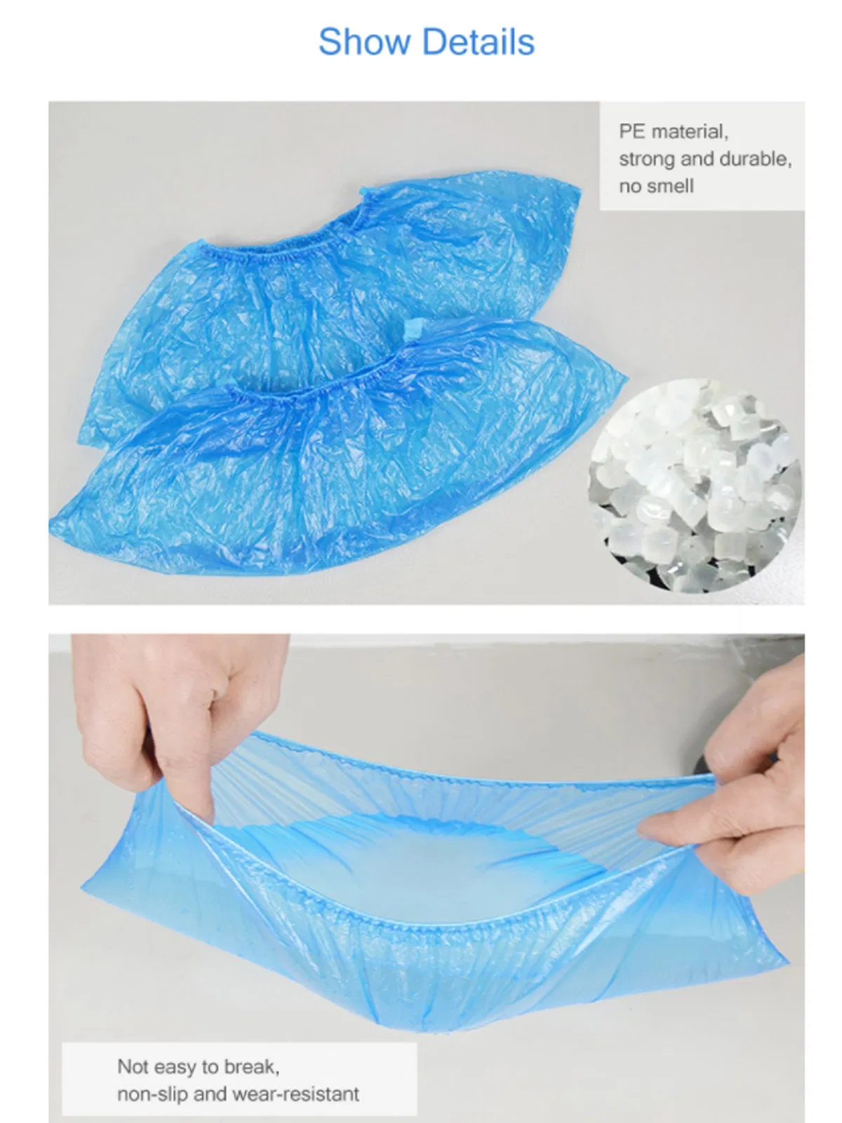 Transparent Waterproof PE Shoe Covers - Disposable Plastic with Custom Logo