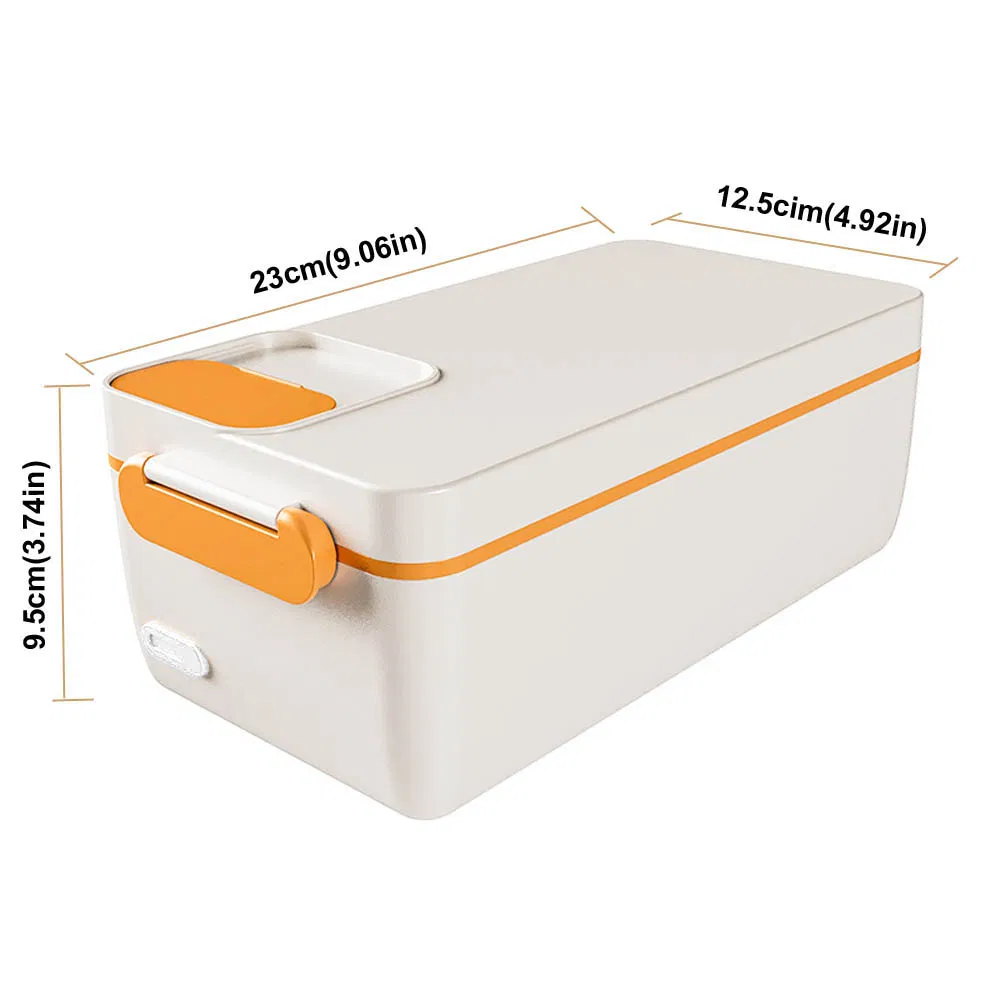 Electric Double Sealed Leak Proof & Food Grade Stainless Steel Heat Lunch Box 12/24/110/220V Portable Food Warmer with The Thermal Carry Bag for Car, Truck, O