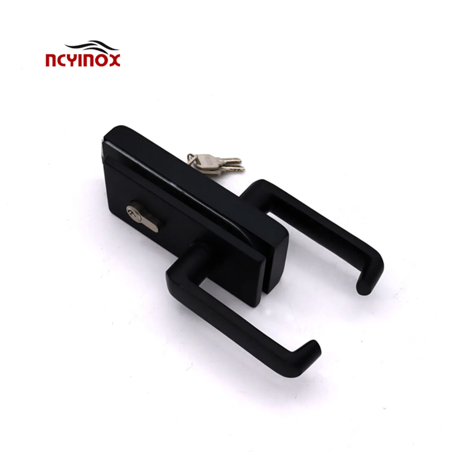 Black Hardware Door Knob Lock with Curved Door Handle Office Furniture Lock