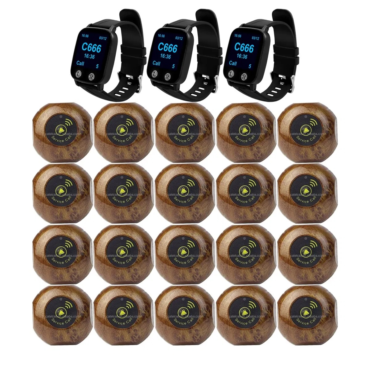 Restaurant Wireless Calling Pager Wristwatch Receiver Long Standby Time