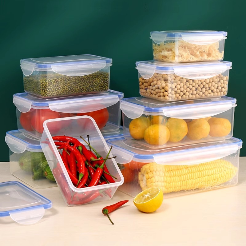 Wholesale Disposable Plastic Rectangular Takeaway Box Microwave Heating Box for Restaurant