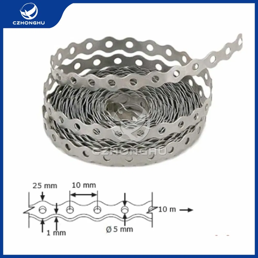 Czhonghu Factory Direct Sales 80 Kg- 450 Kg Load Capacity Galvanized Strapping Steel Fixing Perforated Steel Strip Band