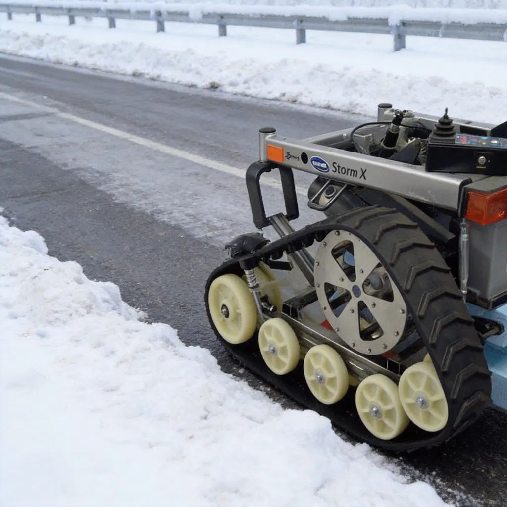 Heavy-Duty Snowplow Crawler with Remote Control and Rubber Tracks