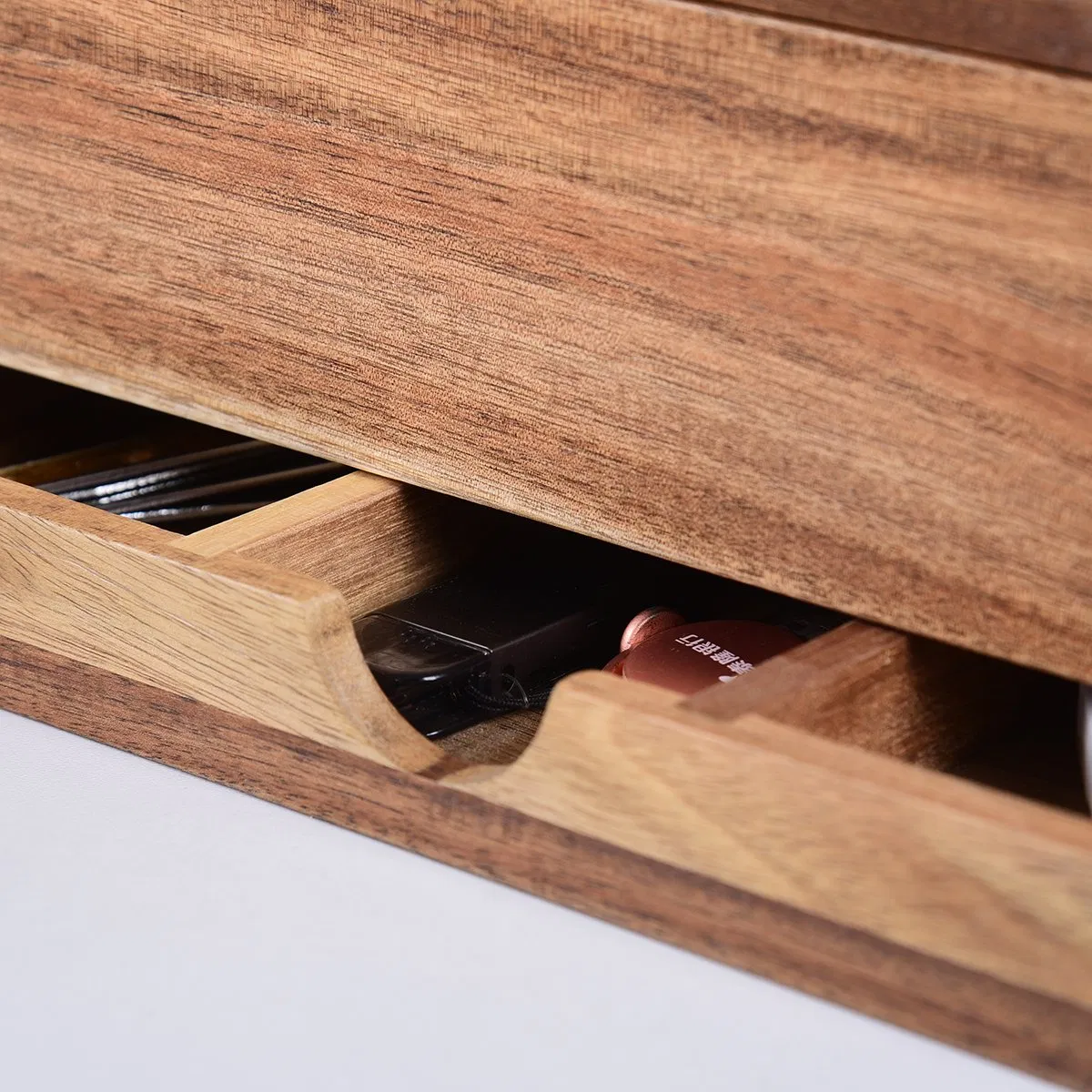 Decorative and Multipurpose Bamboo Tissue Box Wood Tissue Box with Drawer