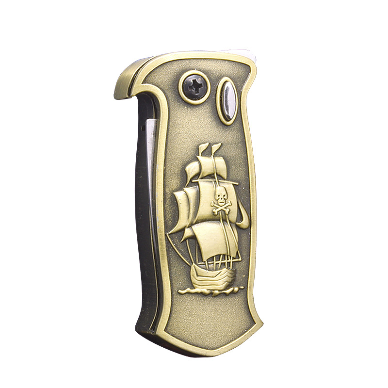 2026 Modern Creative Gun Stock-Shaped Folding Knife Lighter Direct Injection Windproof Cigarette Street Stall Wholesale Metal