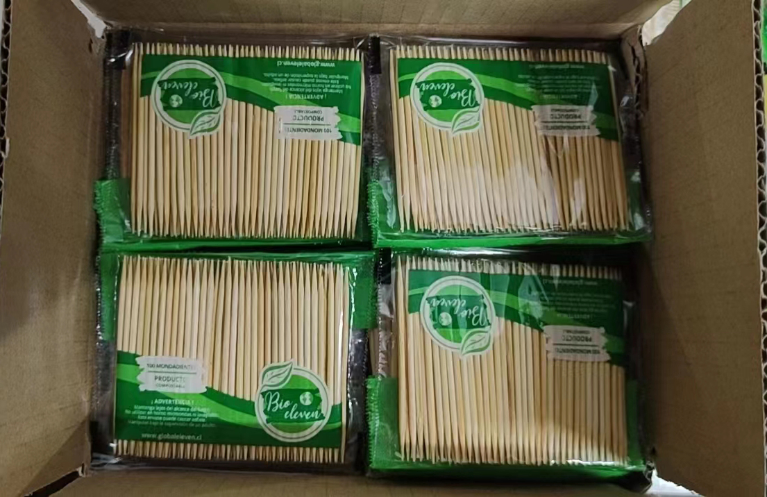 Food-Contact Grade Eco-Friendly Biodegradable Hygienic 100% Natural Bamboo Toothpicks