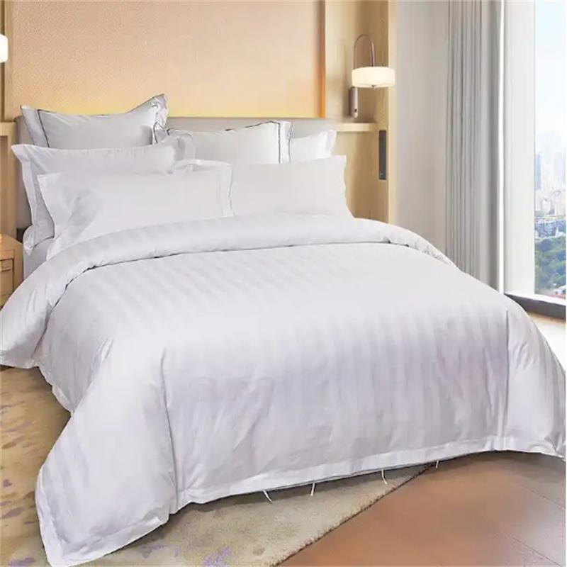 Luxury Hotel White Bedding Set Comfortable 500tc 100% Cotton Fabric Queen Bed Sheet Duvet Cover