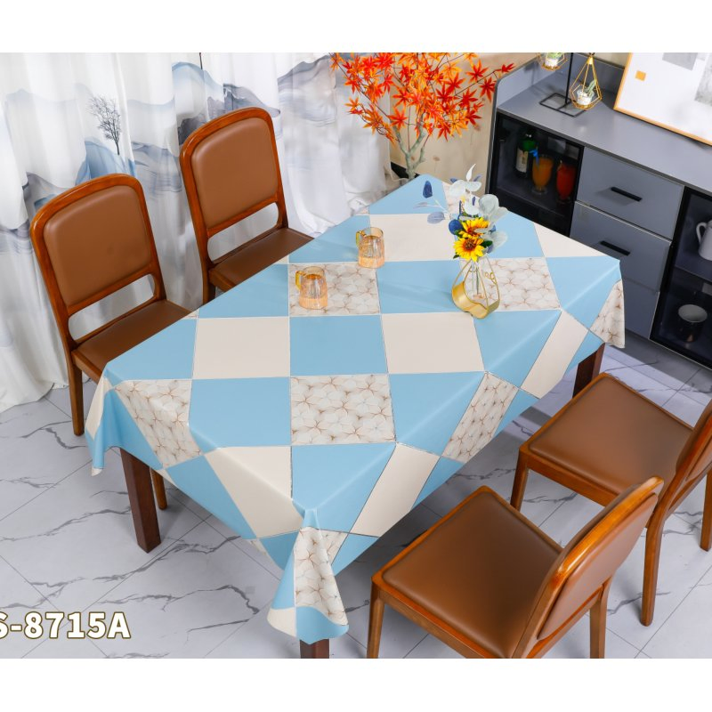 Simple Waterproof Oil-Resistant Home Modern Style Tablecloth Anti-Scalding Non-Washable Tablecloths