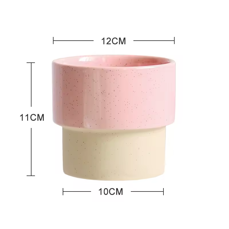 Creative Pink Ceramic Hydroponic Flower Pot for Indoor Succulents