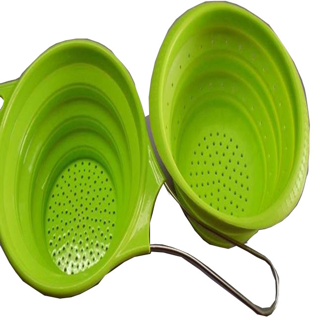 Eco-Friendly FDA Food Grade Foldable Kitchenware High Quality Silicone Oil Strainer