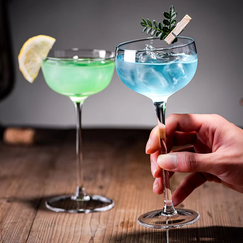 on Sale Luxury Hand Made Custom Logo Martini Glasses Bar Long Stem Champagne Cocktail Glass