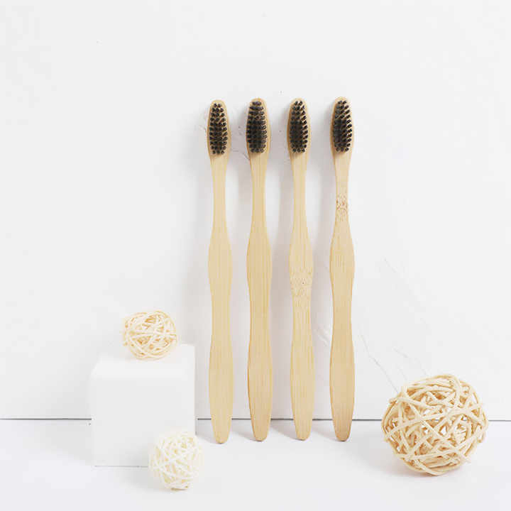 100% Biodegradable Handle Charcoal Extra Soft Bristle Natural Baby & Adult Bamboo Toothbrush