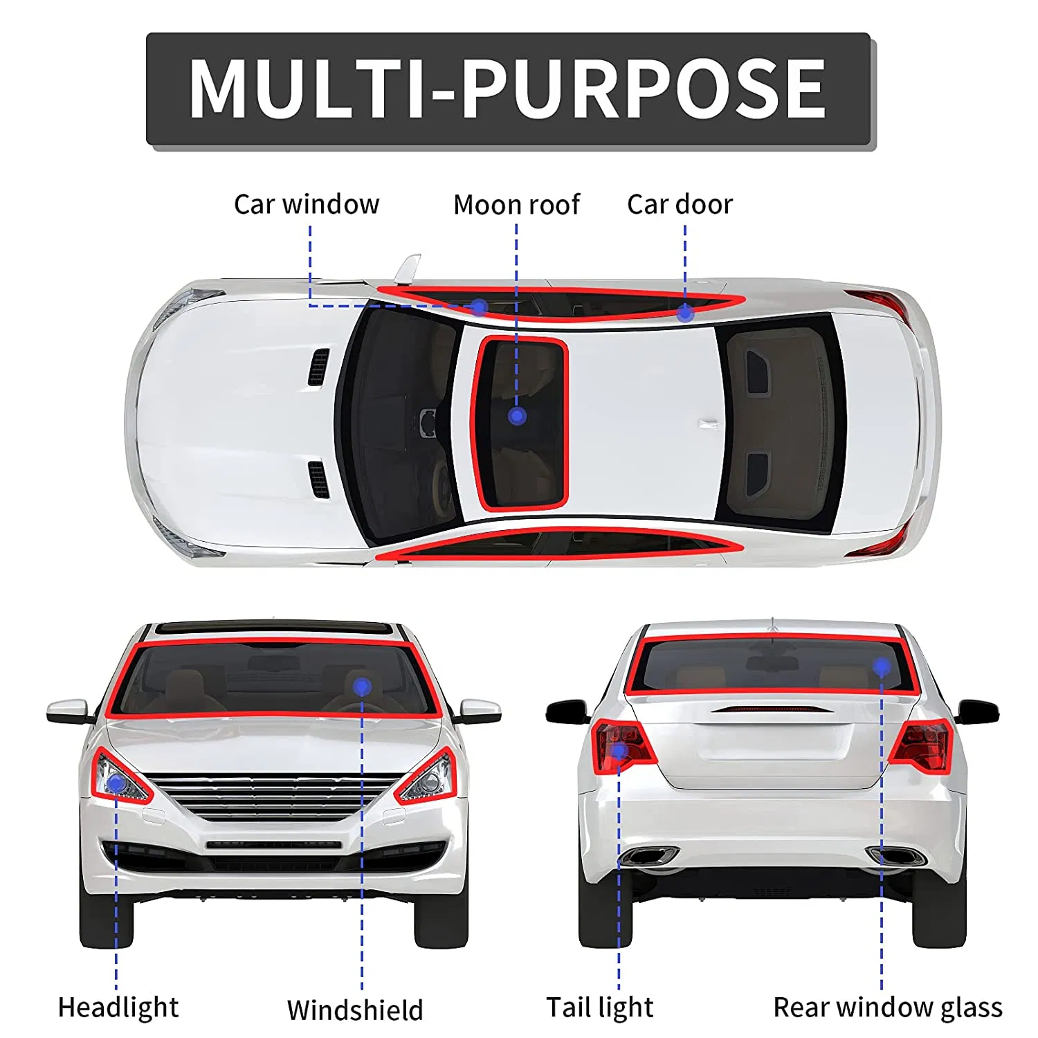 Butyl Rubber Sealant Round Tape Roll Headlamp Sealing Snake Shape