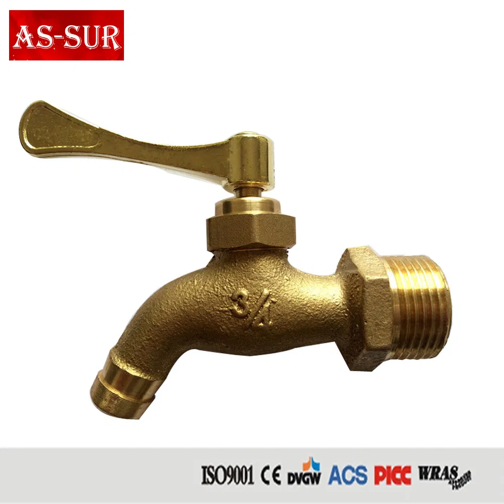 High Quality 1/2 Inch Brass Bibcock Hose Cock with Hose Nipple Bb2001