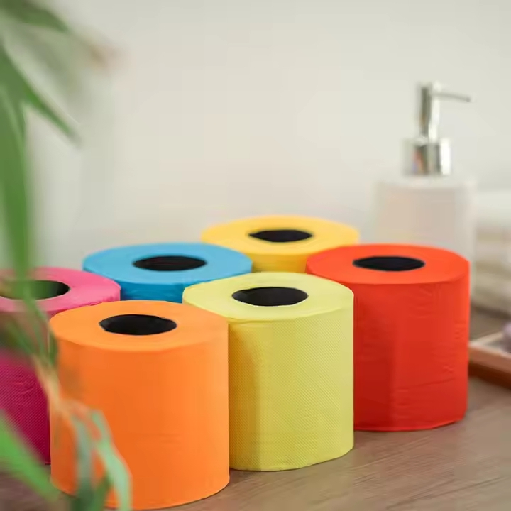 Premium Soft Toilet Paper in Pink, Blue, Green, Yellow