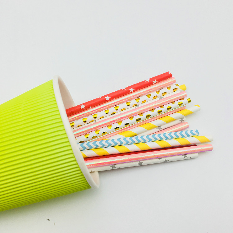 Disposable Eco-Friendly Customized Printing Party Favors Paper Drinking Straws