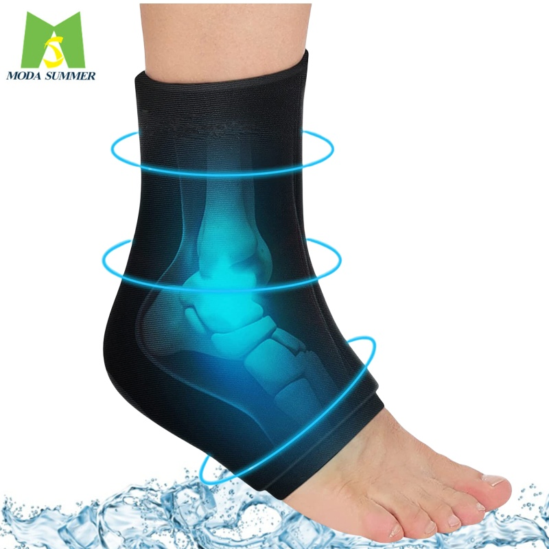 Custom Padded Heel Ankle Pad Wraps Brace Gel Sock Injury Recovery Cooling Gel Socks for Running Basketball Ankle Sprain