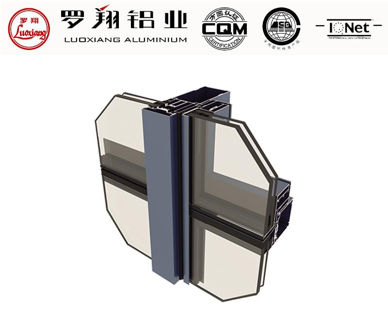 Building Material Thermal Break Aluminum Facade Profile Fluorocarbon Coating