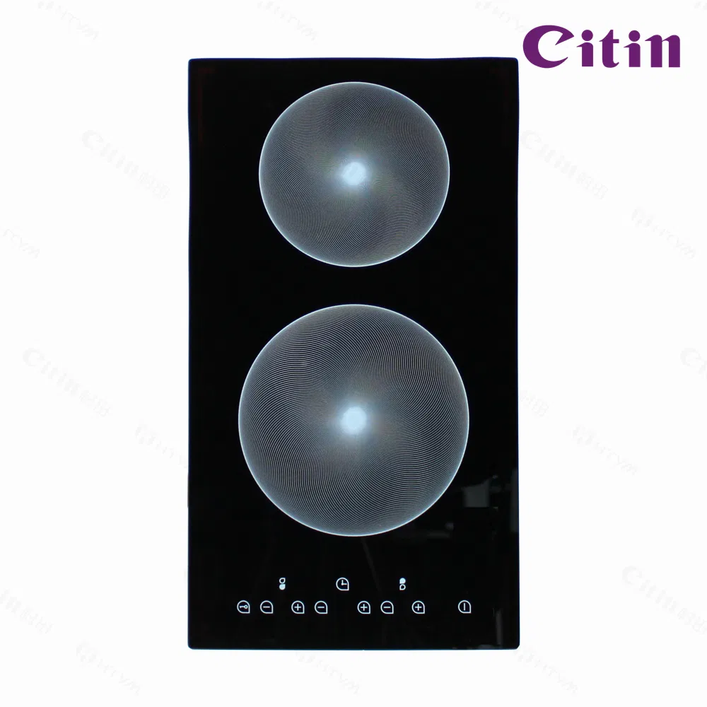 Infrared Ceramic Cooktop – Vertical 2-Burner Built-in Electric Stove