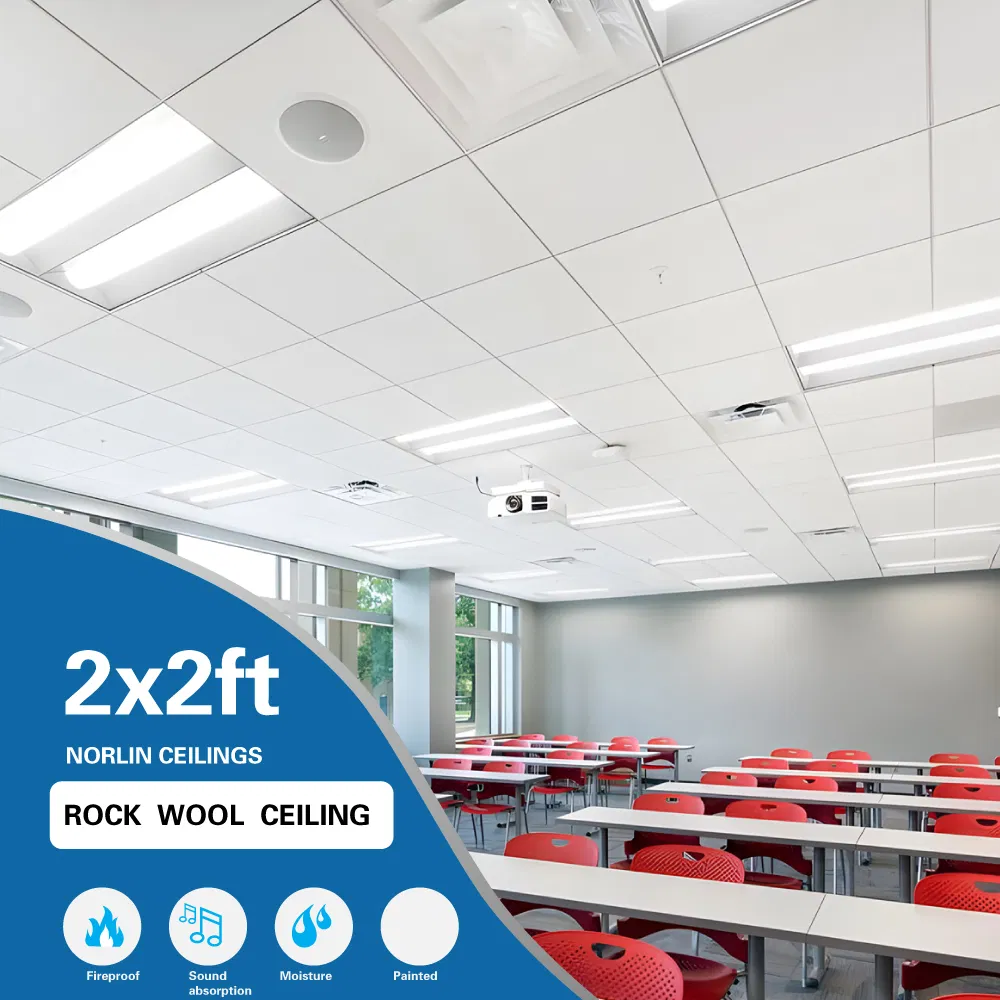 Acoustic Panel Rock Wool Panels 40mm Sound Ceiling Suspended Grid