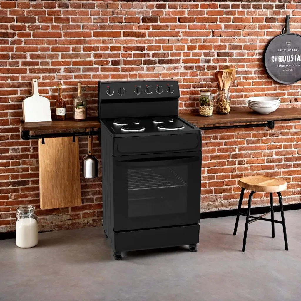 Versatile Black Electric Oven with Hotplate for Modern Kitchens