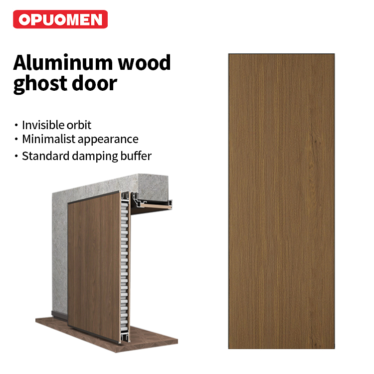 Trackless Wooden Ghost Door Aluminum Alloy Sliding Door Bedroom Kitchen Bathroom Door