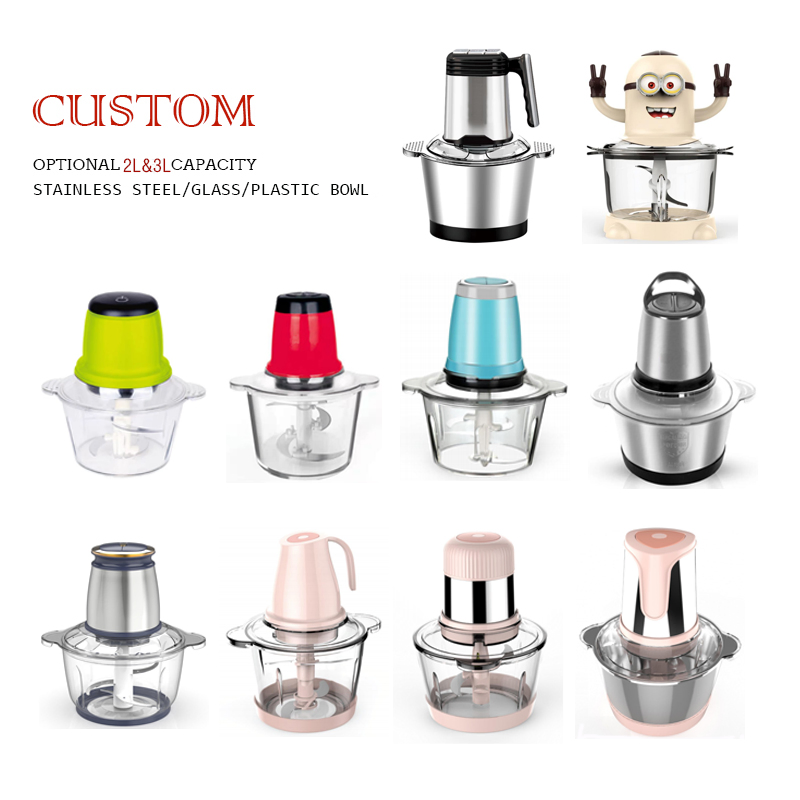 Jewin New Household Electr 250W Mini Meat Grinder 2L Plastic&S/S Bowl Meat Chopper 2 Speeds for Meat Mixer Food Professor