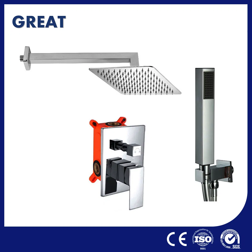 Great China Rain Shower Faucet Suppliers Portable Hot Water Shower Gl502603A501 Concealed Shower Set with Box Thermostatic 2 Handle Shower Faucet Set