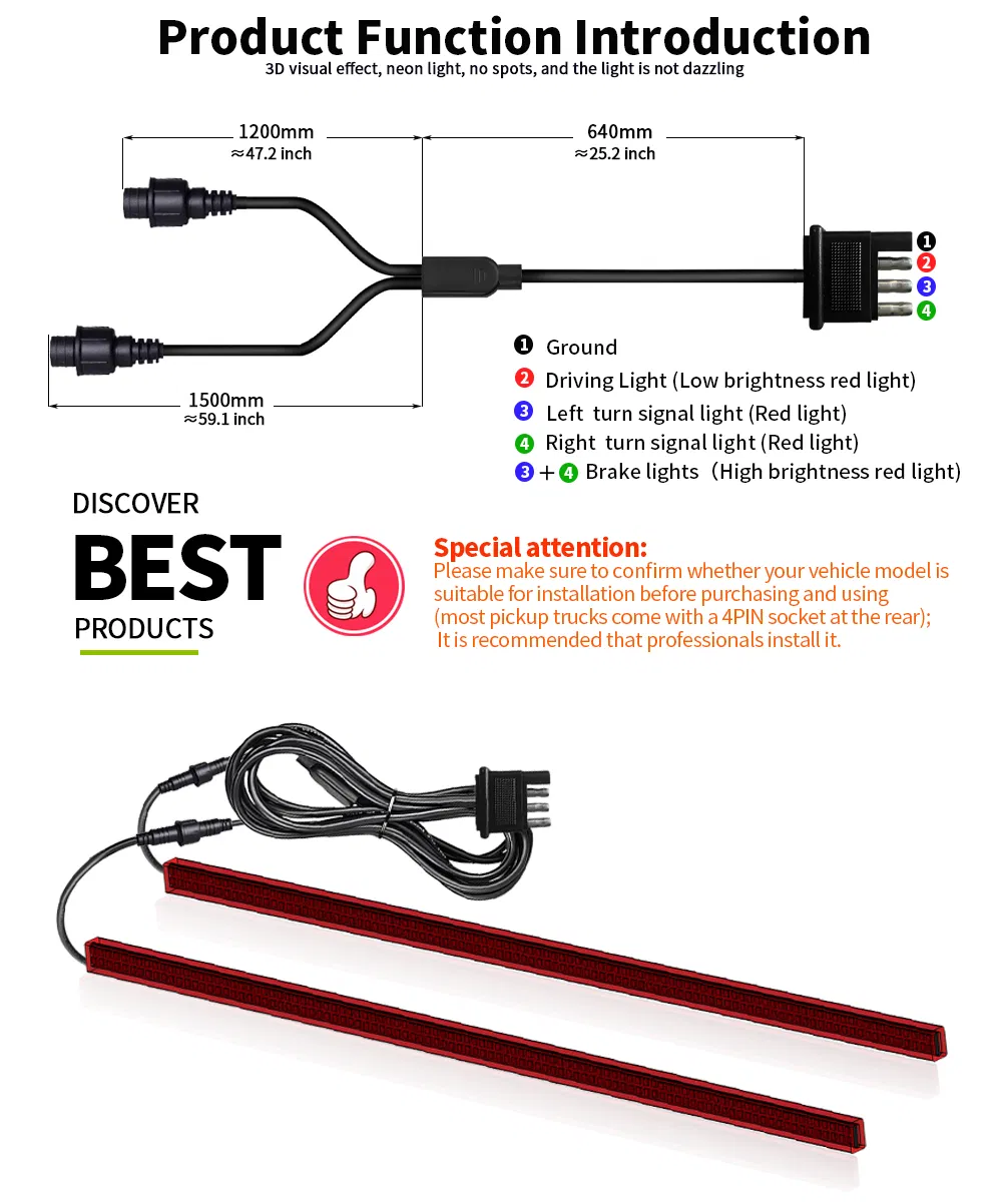 Challenger Red & Yellow LED Tail Light for Trucks and Trailers 12V/24V