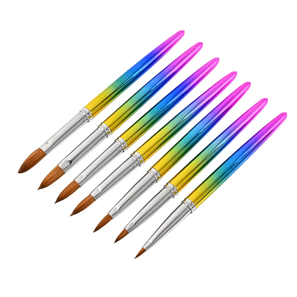 Handle Acrylic Nail Brush Set Wholesale 100% Pure Kolinsky Sable Nail Art Pens Nail Art Tools
