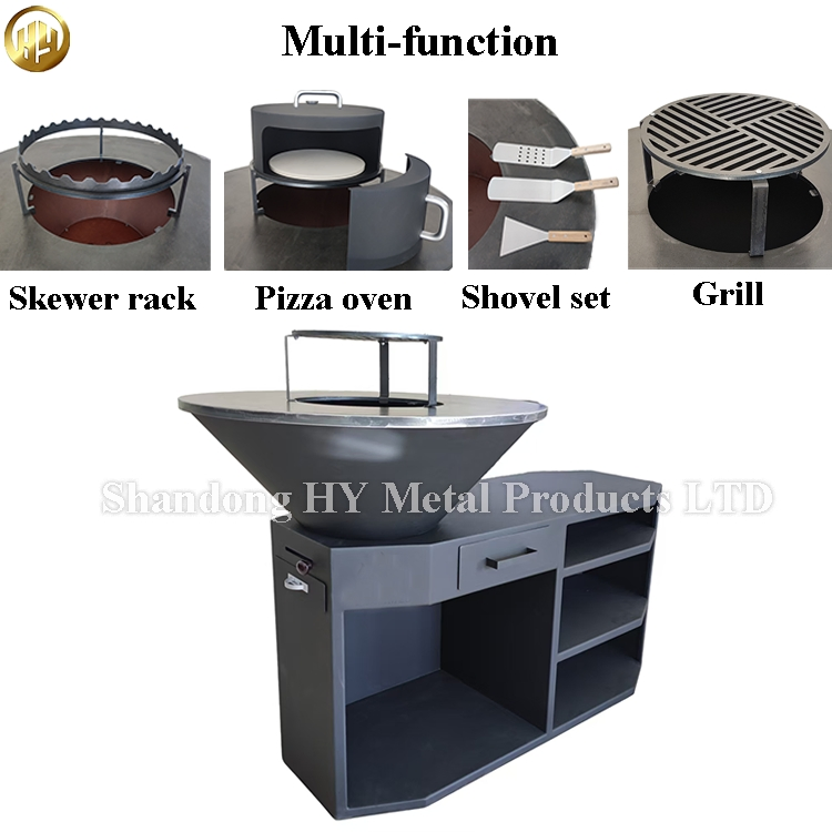 Уличный очаг из кортеновской стали Rustic для сада и BBQ