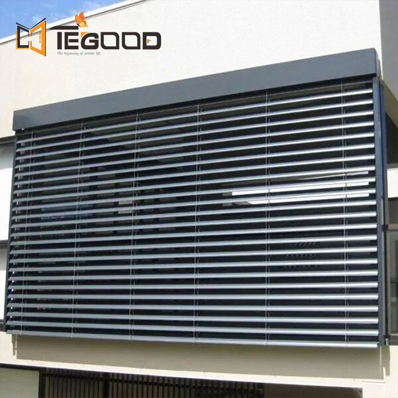 Aluminium Oval Louver Shutter Window as Sunbreaker Motorized Louver Windows