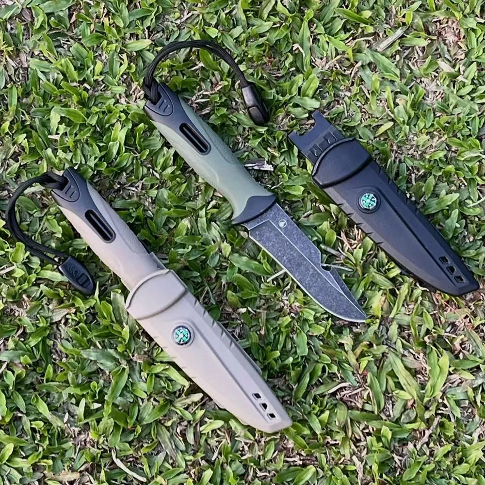 Ds-3304 Pocket Knife with Serrated Back, Compass & Lighter Stick, Sharp Folding Knives with Portable Clip - Small Tool for Tactical Camping Survival Hiking