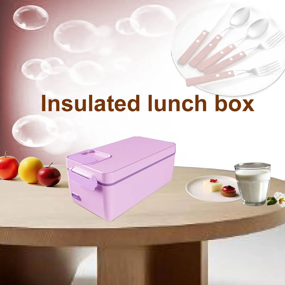 Electric Double Sealed Leak Proof & Food Grade Stainless Steel Heat Lunch Box 12/24/110/220V Portable Food Warmer with The Thermal Carry Bag for Car, Truck, O