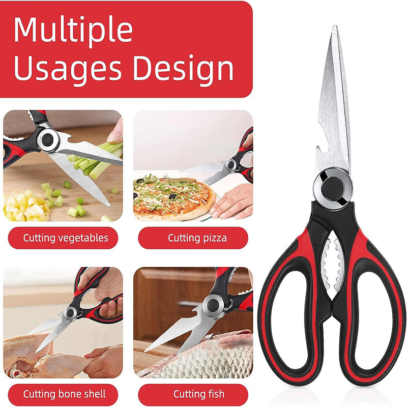 DS-6601 Heavy Duty Cooking Food Poultry Herbs Fish Meat Bone Chicken Scissors Multifunctional Stainless Steel Kitchen Scissors Shears