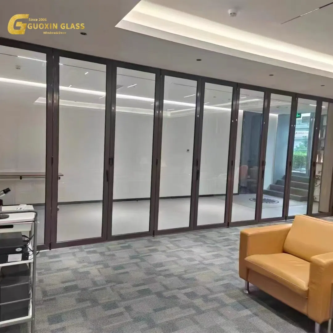 Современные алюминиевые раздвижные двери с закаленным стеклом