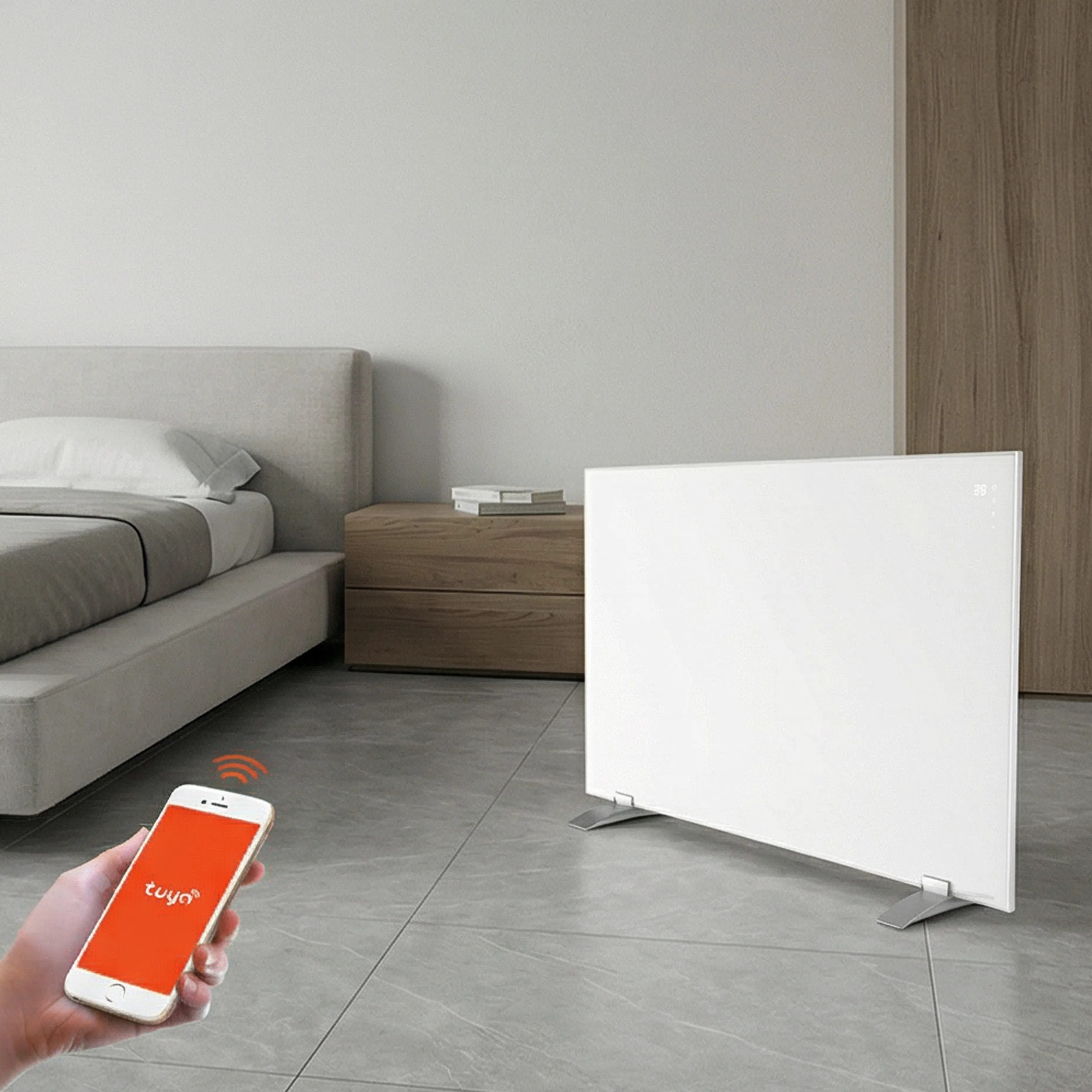Sleek Electric Panel Heater with Innovative Carbon Crystal Heating Technology