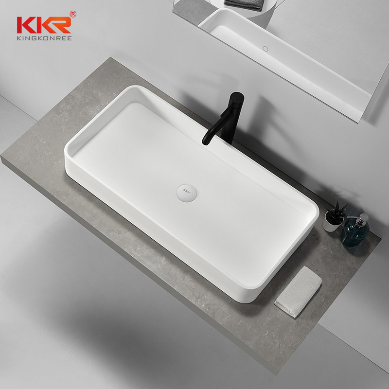 Modern Lavatory Resin Stone Bathroom Sink and Countertop Sink